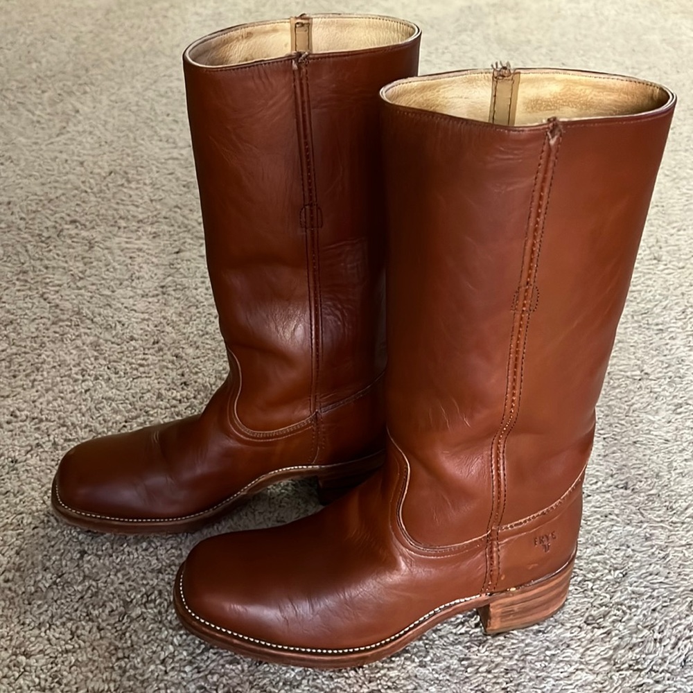 Frye men's leather sz 10 boots Campus 14L saddle